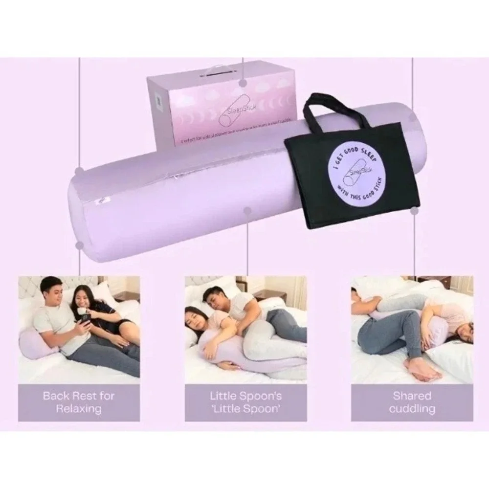 SleepStick Foam Core Body Pillow 40x10 Lavender Lyocell Cover Orthopedic Bolster